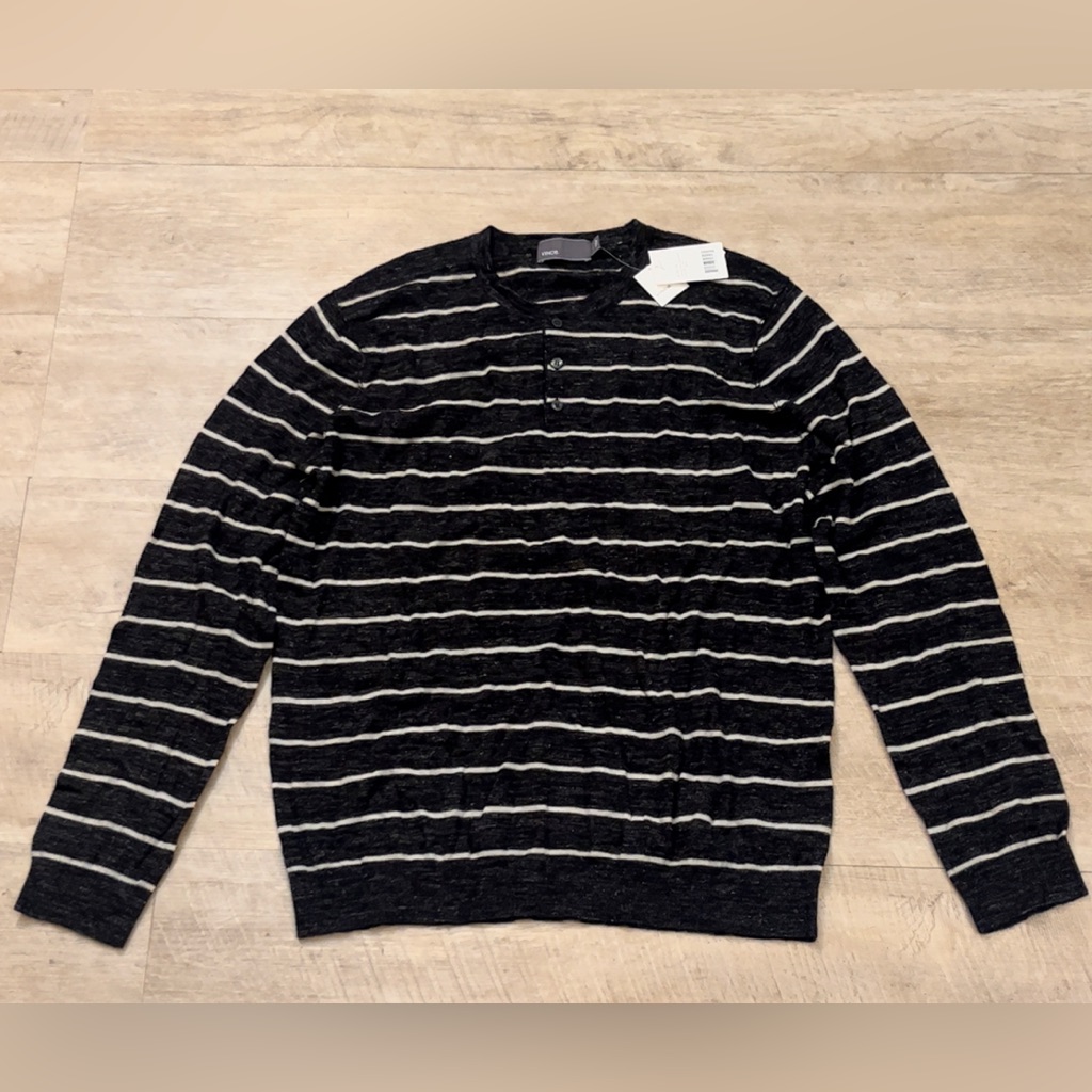 Nwt Vince Men’s Wool/Linen Henley Sweater Size Xl